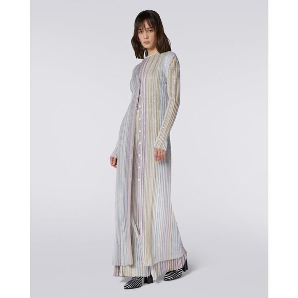 Missoni- Striped Viscose Cardigan with Sequins - 36 (2XS)